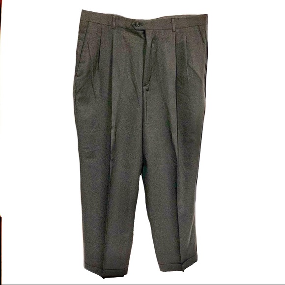 Claiborne Mens Black Double Pleated Cuffed Pants Size 38. - Picture 1 of 10